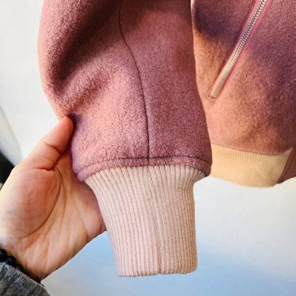 ❤️ Rag & Bone Wool Elle Varsity, Bomber jacket, Pink, Size L - Picture 6 of 14